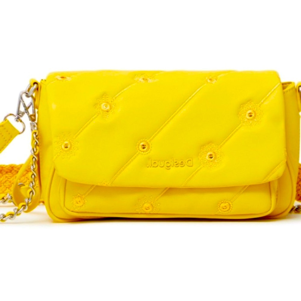 COPY - DESIGUAL Leather Effect Ojo de Tigre Women's Bag - YELLOW